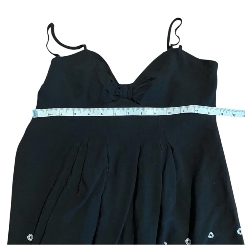 Forever 21 Y2K Black Embroidered Dress Small Boho Slip Dress Festival Party